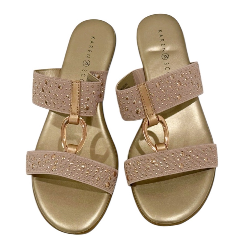 Karen Scott Gold and Pink Sandals for Stylish Comfort 9W brand new without tags